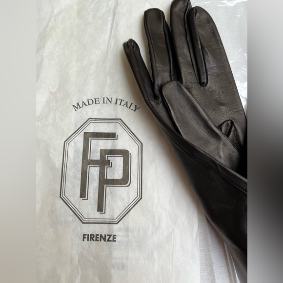 Firenze Accessories Firenze Black Fine Leather Gloves Made In Italy